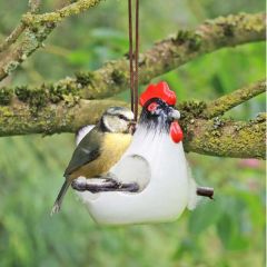 Wildlife World 'Cluckie' Hanging Ceramic Hen With Nesting Wool