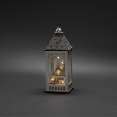 Konstmide Wooden Lantern with House LED
