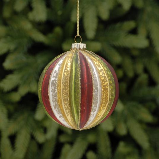 colourful bauble on Christmas tree