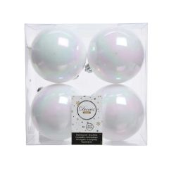 Shatterproof Box of 4 (10cm) White Iris - Kaemingk