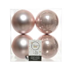 Shatterproof Box of 4 (10cm) Blush Pink - Kaemingk