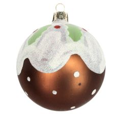 Gisela Graham Christmas Pudding Ball 8cm