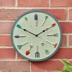 Smart Garden 12in Garden Tools Sage Wall Clock
