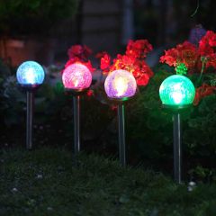 Crackle Globe Stake Light 5 Pack
