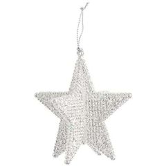 Gisela Graham Pale Silver 3D 5 Point Star Dec 