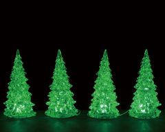 Lemax Crystal Lighted Tree, 3 Color Changeable, Small, Set Of 4, B/O (4.5V)