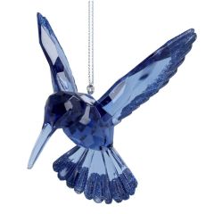 Gisela Graham Acrylic Dec 11cm - Dark Blue Hummingbird