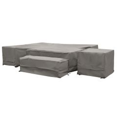 Bramblecrest Cover L Shape Sofa with Piston Adj Table, Sofa Chair & Bench Covers Set - Long Right - Khaki
