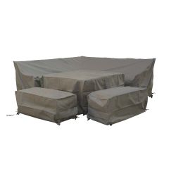 Bramblecrest Cover Prague Square Sofa with Adjustable Piston Table & 2 Benches Covers Set - Khaki