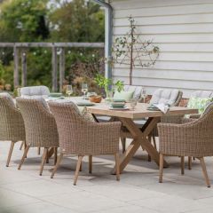 Bramblecrest Fairford 8 Seat Dining Set with 240x100cm Ceramic Top Table & Vogue Armchairs