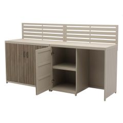 Bramblecrest Romana Straight Outdoor Kitchen with Fridge Compartment Mocha