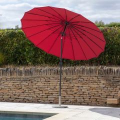 Bramblecrest Shanghai Claret Red 2.7m Aluminium Tilt Parasol