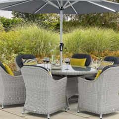 Bramblecrest Wentworth 6 Seat Set with 175cm Elliptical Table & Parasol