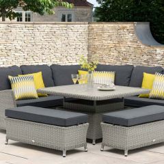 Bramblecrest Wentworth Square Sofa Set with Square Adjustable Table & 2 Benches