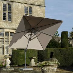 Bramblecrest Lichfield 2.7m Square Side Post Parasol Sand with 100kg Granite base