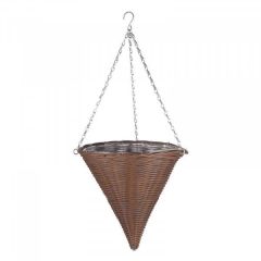 14'' Chestnut Faux Rattan Cone - Smart Garden