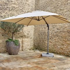 Bramblecrest Chichester 3x3m Square Side Post Parasol Sand with 100kg Granite base
