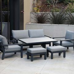 Supremo Como Lounge Dining Set with 140x90cm Rectangular Adjustable Table