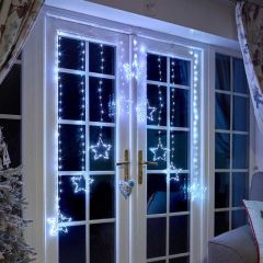 Curtain  String Lights Star Cool White