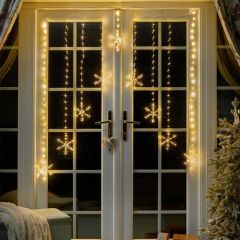 Curtain String Lights Snowflake Warm White