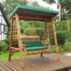 Charles Taylor Dorset 2 Seat Swing Green with 1 Seat Cushions