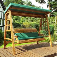 Charles Taylor Dorset 3 Seat Swing Green with 1 Seat Cushions