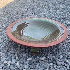 Wildlife World Echoes Bird Bath with 3 Glazed Feet