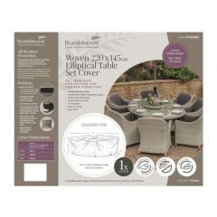 Bramblecrest 220 x 145cm Elliptical Table Set Cover Khaki