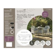 Bramblecrest Rattan Round Bistro Table Set Cover - Monterey/Chedworth/Tetbury