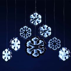 Festive Infinity Curtain Light Snowflakes