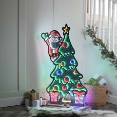 Festive Infinity Light 120cm Santa Waving on a Tree (Indoor / Outdoor)