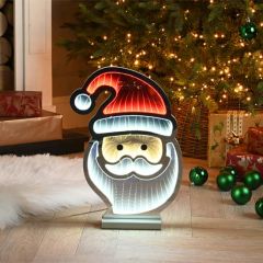 Festive Infinity Light 40cm Santa Face