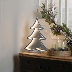 Festive Infinity Light 40cm White Tree with Base