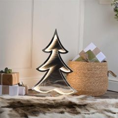 Festive infinity Light 60cm White Christmas Tree with Base