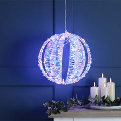 Festive Lit Iris Rainbow Twist Ball 30cm