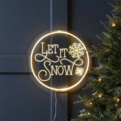 Festive Neon Sign 40cm Let it Snow