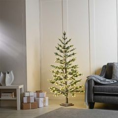 Festive Snowy Twig Tree with Foliage 120cm LED