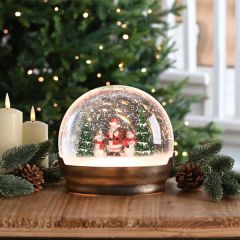 Festive Water Lantern 18cm Santa Dome