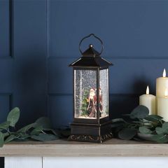 Festive Water Lantern 27cm Santa Scene