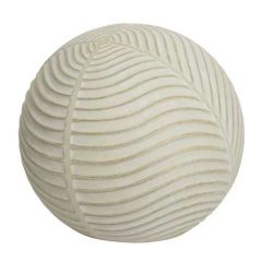 Fibre Clay Statue Round Leaf Large Off White