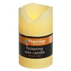 Flickering Wax Candle - Amber LED - 10CM