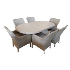 Supremo Granta 6 Seat Oval Dining Set