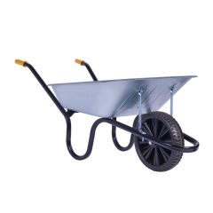 Haemmerlin CHASSEUR Puncture Free Wheelbarrow - Galvanised Steel 90L Smooth