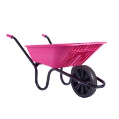 Haemmerlin Polypro GO Pink Puncture Free Wheel Wheelbarrow - 90L