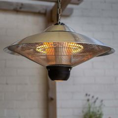 La Hacienda Hanging Halogen Heater - Silver