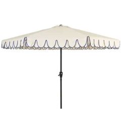 Kaemingk Scalloped Parasol 2.7m White/Blue