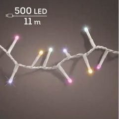 Kaemingk Soft Glow Lights 500 LED - Multi-Coloured with Transparent Wire