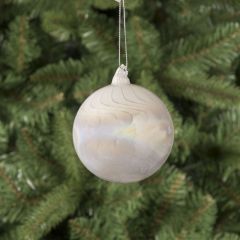 Festive Glass Ball 8cm Pearl