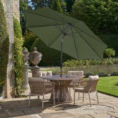 Pacific Lifestyle Riva Teak Round Parasol 3.0m Olive