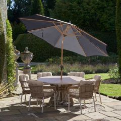 Pacific Lifestyle Riva Teak Round Parasol 3.0m Anthracite